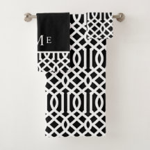 Black and White Trellis Monogram | Editable Colors