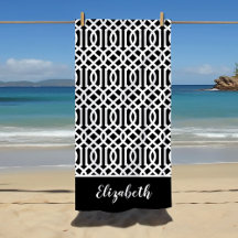 Black and White Trellis Monogram | Editable Colors