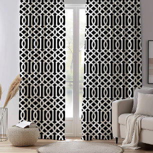 Black and White Trellis Pattern Blackout Curtains