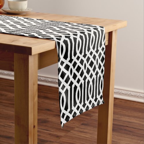 Black and White Trellis Short Table Runner