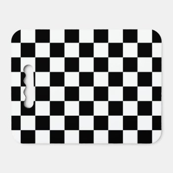 Black And White Trendy Checkered Pattern Seat Cushion by stdjura at Zazzle
