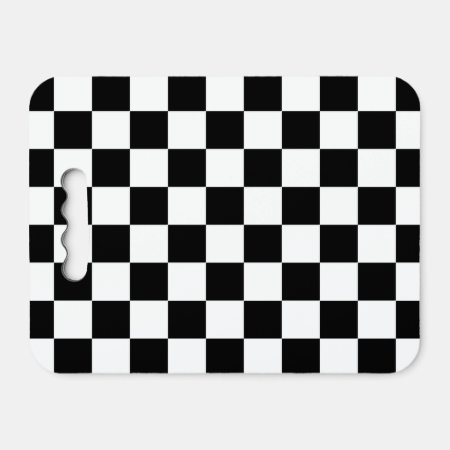 Black And White Trendy Checkered Pattern Seat Cushion