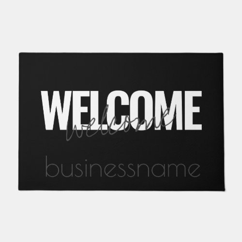 Black and White Trendy Custom Business Welcome Doormat
