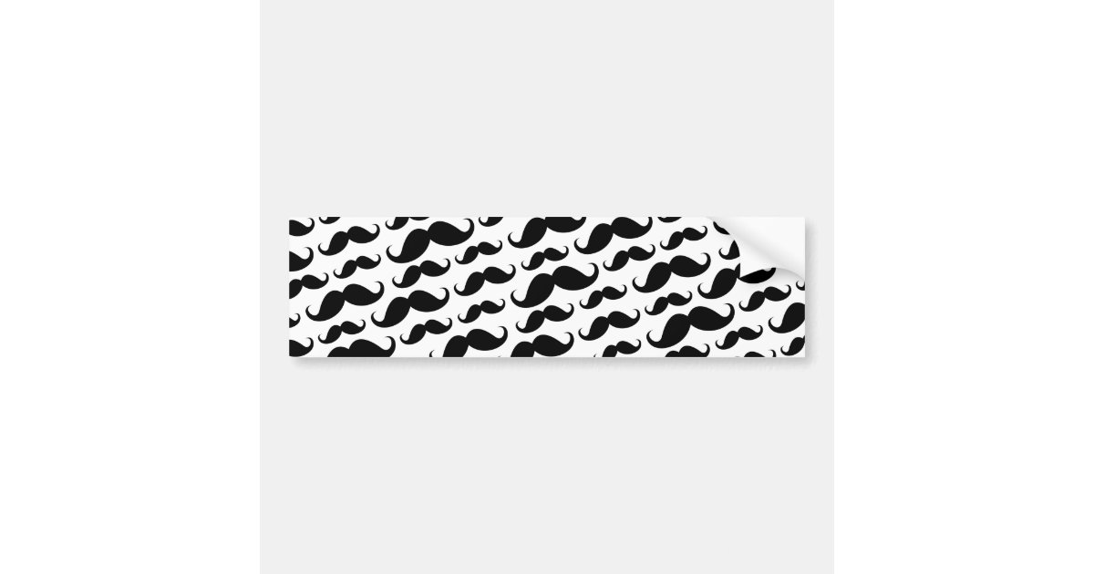 Black And White Trendy Funny Mustache Pattern Bumper