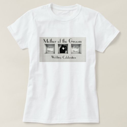 Black and White Trendy Mother of the Groom T_Shirt