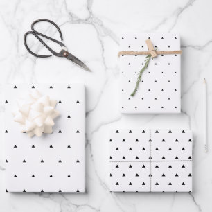 Black And White Triangle Dots  Wrapping Paper Sheets