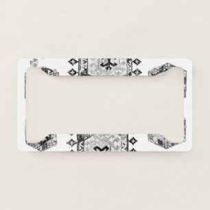Black and White Triangle Farmhouse License Plate Frame