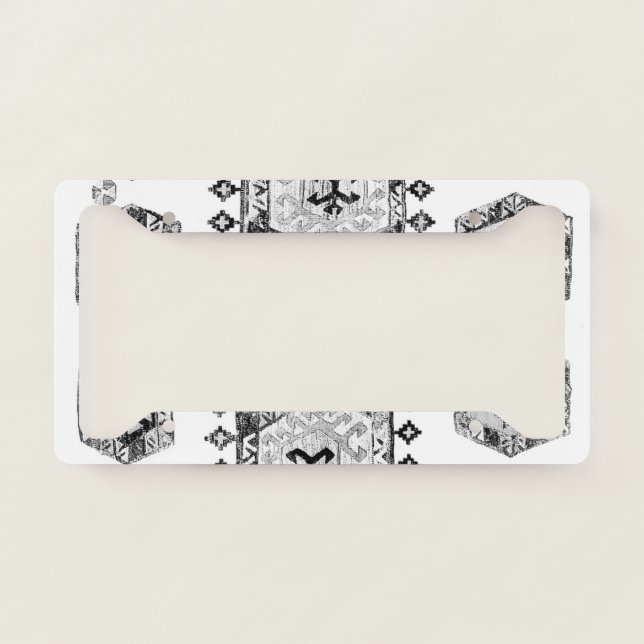 Black and White Triangle Farmhouse License Plate Frame (Front)