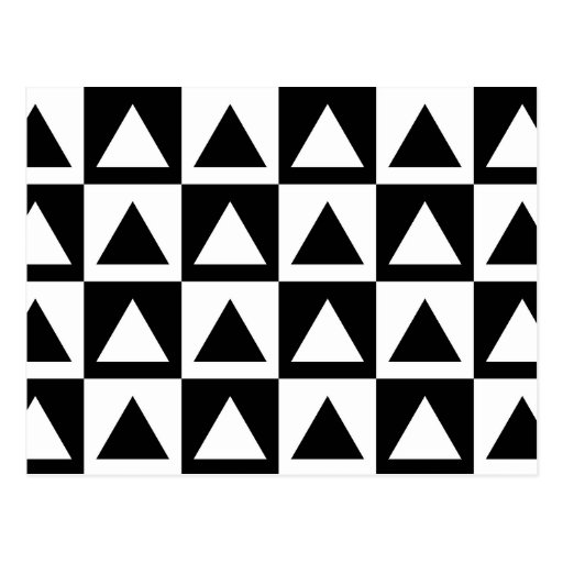 Black and White triangle geometric shape pattern Postcard | Zazzle
