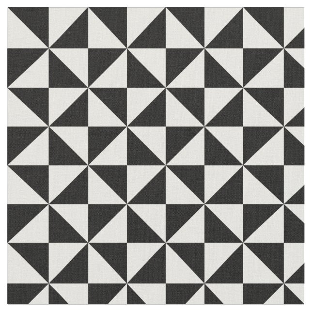 Black And White Triangle Pattern Fabric (Close Up)