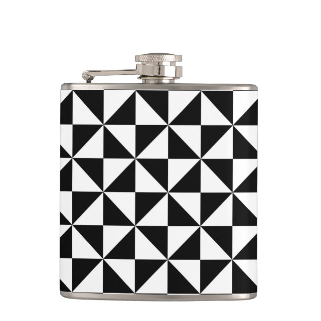 Black And White Triangle Pattern Flask (Front)