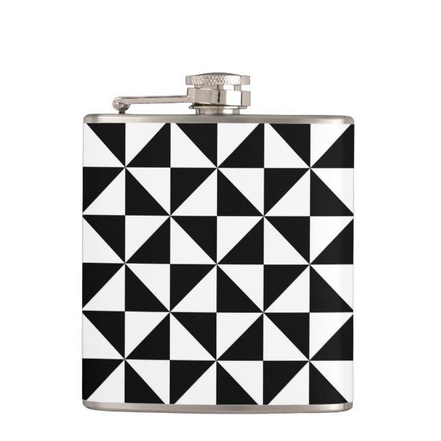 Black And White Triangle Pattern Flask (Front)