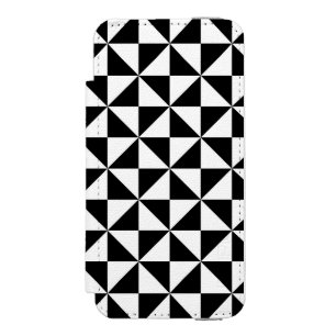 Black And White Triangle Pattern Wallet Case For iPhone SE/5/5s
