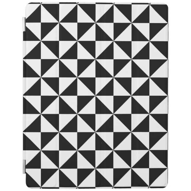 Black And White Triangle Pattern iPad Smart Cover (Front)