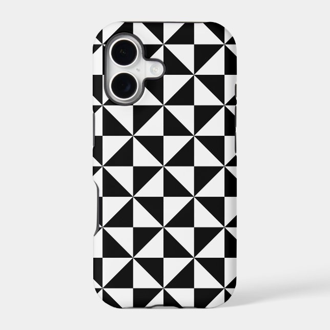 Black And White Triangle Pattern Iphone Case (Back)