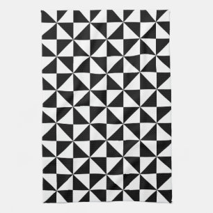 Black And White Triangle Pattern Kitchen Towel