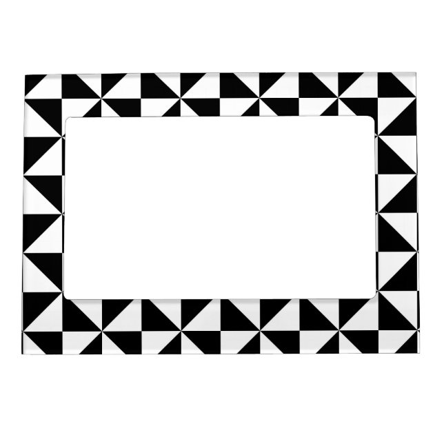 Black And White Triangle Pattern Magnetic Frame (Front)