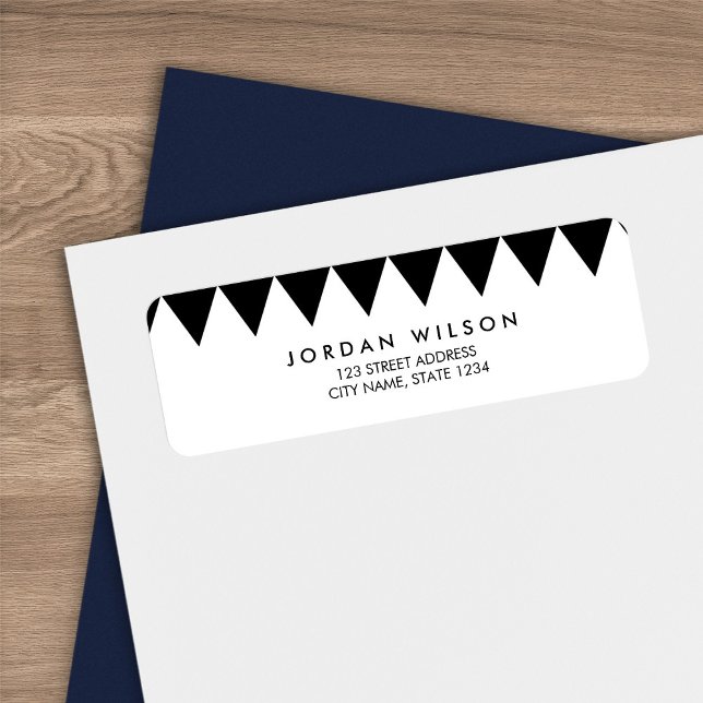 Black and White Triangle Pattern Modern Address Label (Creator Uploaded)