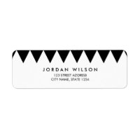 Black and White Triangle Pattern Modern Address Label