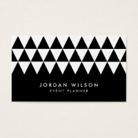 Black and White Triangle Pattern Modern Geometric Business Card