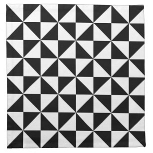 Black And White Triangle Pattern Napkin