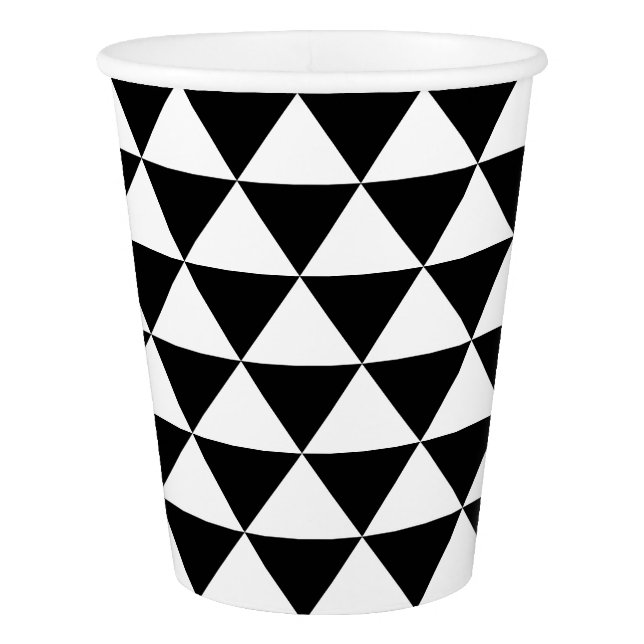 Black and White Triangle Pattern Paper Cup (Front)