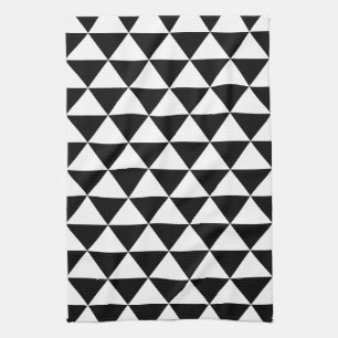 Black and White Triangle Pattern Towel