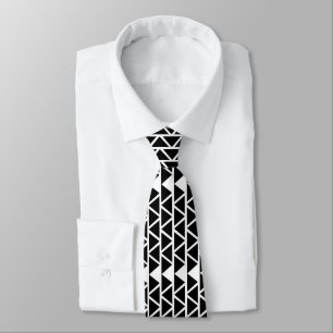 Black and White Triangles Neck Tie