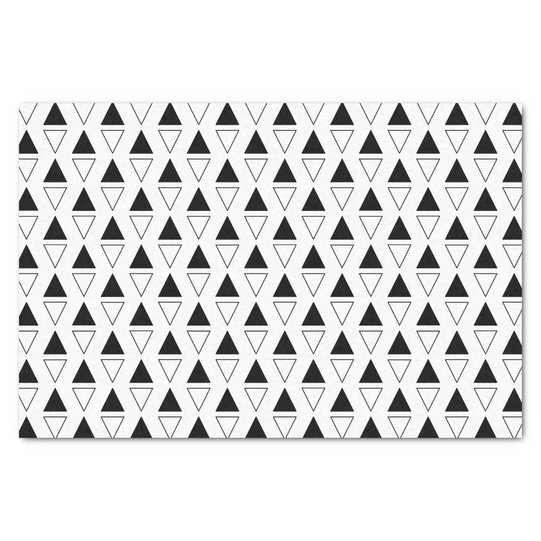 Black And White Triangles Tissue Paper Zazzle