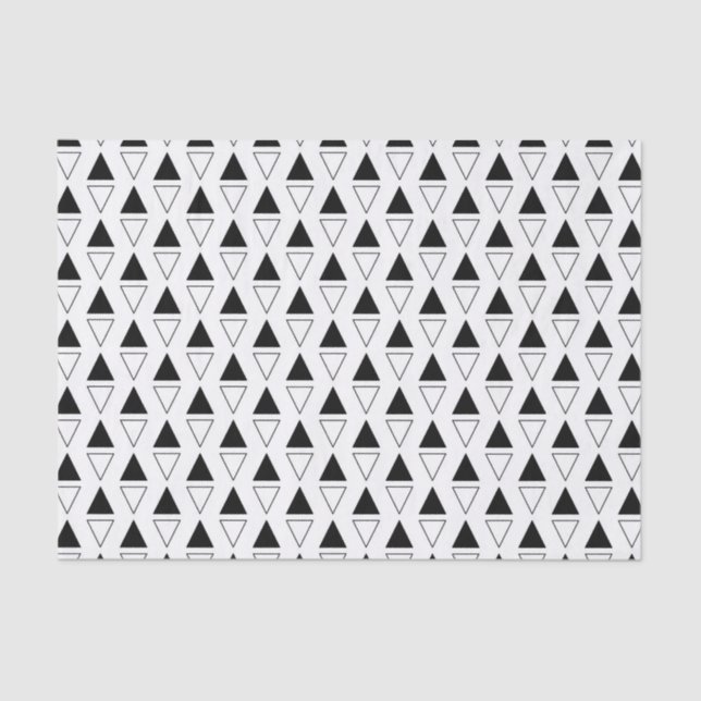 Black and White Triangles Tissue Paper (Front)