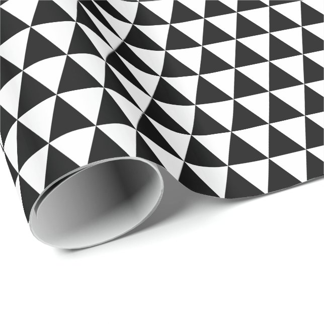 Black and White Triangles Wrapping Paper (Roll Corner)