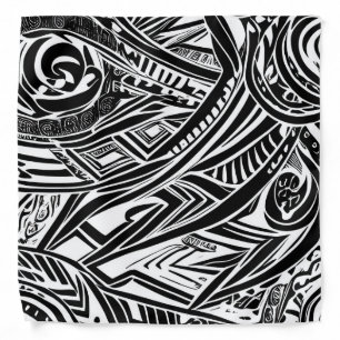 Black And White Tribal Abstract Bandana
