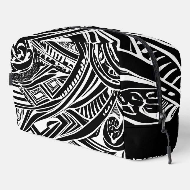 Black And White Tribal Abstract  Dopp Kit (Right Corner)
