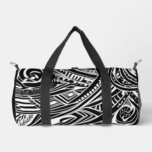 Black And White Tribal Abstract  Duffle Bag