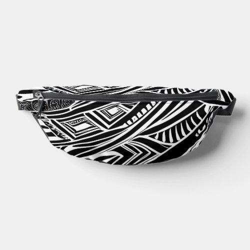Black And White Tribal Abstract  Fanny Pack