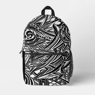 Black And White Tribal Abstract Printed Backpack