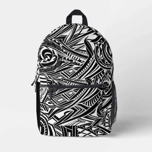 Black And White Tribal Abstract  Printed Backpack