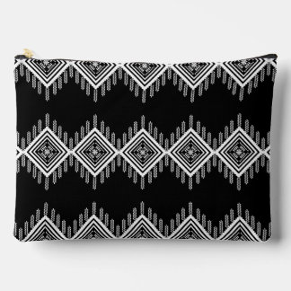 Black and White Tribal Art Accessory Pouch