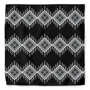 Black and White Tribal Art Bandana