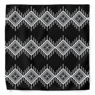 Black and White Tribal Art Bandana