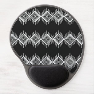 Black and White Tribal Art Gel Mouse Pad