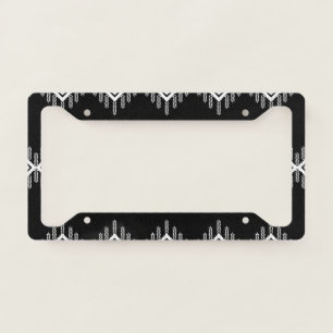 Black and White Tribal Art License Plate Frame