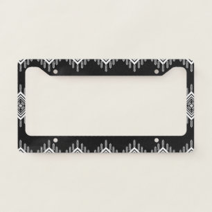 Black and White Tribal Art License Plate Frame