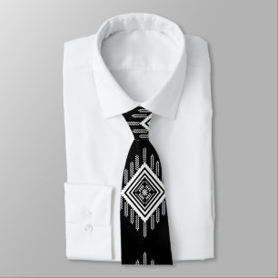 Black and White Tribal Art Neck Tie
