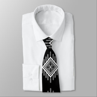 Black and White Tribal Art Neck Tie