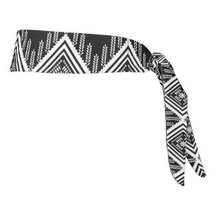 Black and White Tribal Art Tie Headband