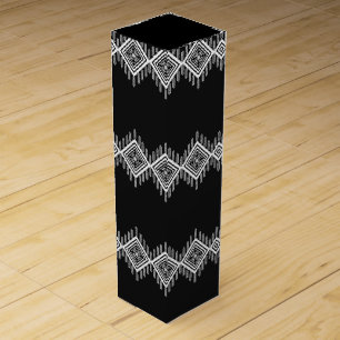 Black and White Tribal Art Wine Box