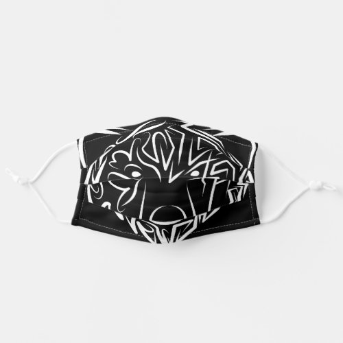 Black and White Tribal Bear Adult Cloth Face Mask