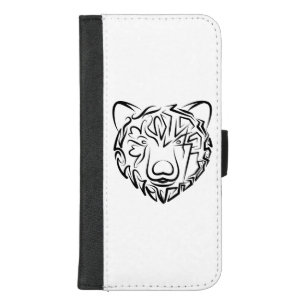 Black and White Tribal Bear iPhone 8/7 Plus Wallet Case