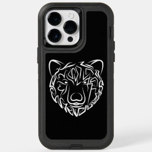 Black and White Tribal Bear OtterBox iPhone 14 Pro Max Case